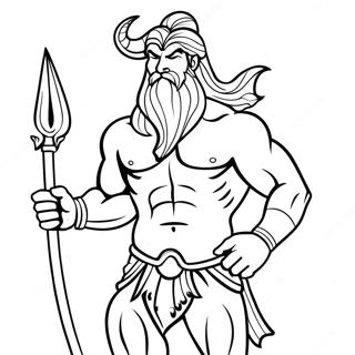 Poseidon With Trident Coloring Page 57794-46375