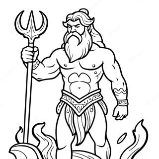 Poseidon With Trident Coloring Page 57794-46376