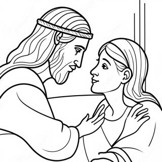 Jairus Daughter With Jesus Coloring Page 57824-46397