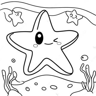 Happy Starfish Underwater Coloring Page 5787-4727