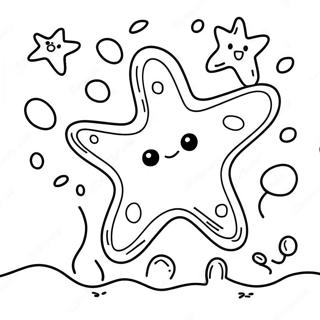 Happy Starfish Underwater Coloring Page 5787-4728