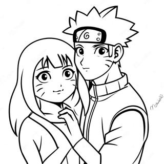 Naruto And Hinata Romantic Coloring Page 57883-46442