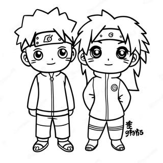 Cute Naruto And Hinata Chibi Coloring Page 57884-46445