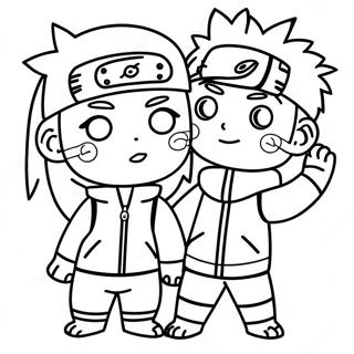 Cute Naruto And Hinata Chibi Coloring Page 57884-46446