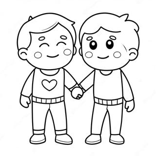 Cute Bf Holding Hands Coloring Page 57894-46453