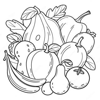 Colorful Fruits And Vegetables Coloring Page 57904-46461