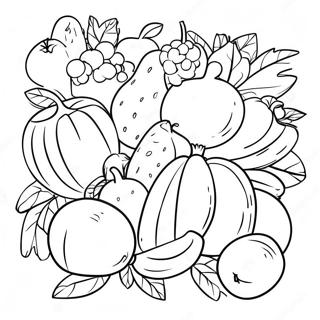 Colorful Fruits And Vegetables Coloring Page 57904-46462