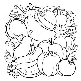 Colorful Fruits And Vegetables Coloring Page 57904-46463