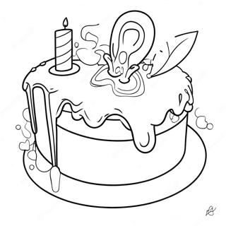 Superhero Birthday Cake Coloring Page 57963-46506