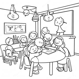 Fun Kindergarten Classroom Coloring Page 5797-4737