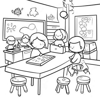 Fun Kindergarten Classroom Coloring Page 5797-4739