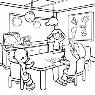 Fun Kindergarten Classroom Coloring Page 5797-4740