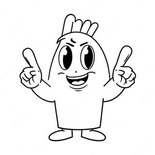 Funny Middle Finger Cartoon Coloring Page 57984-46528