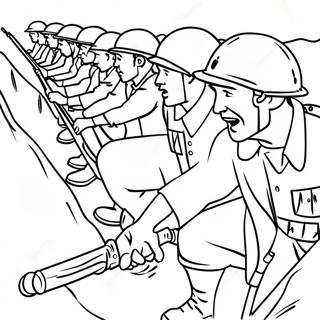 Trench Warfare Ww1 Soldiers Coloring Page 58033-46562