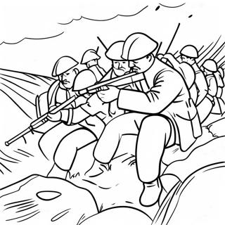 Trench Warfare Ww1 Soldiers Coloring Page 58033-46563