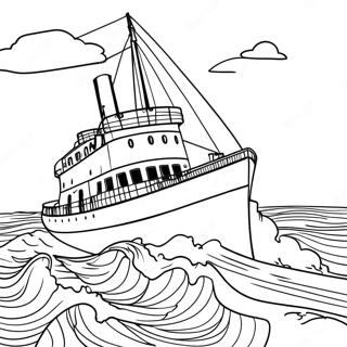 Edmund Fitzgerald In Stormy Waters Coloring Page 58044-46573