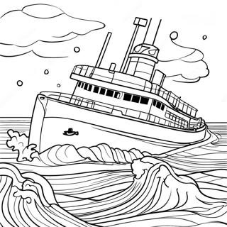 Edmund Fitzgerald In Stormy Waters Coloring Page 58044-46574