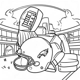 Exciting Super Bowl 2024 Game Scene Coloring Page 5807-4741