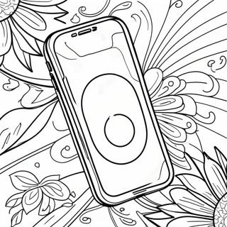 Iphone 14 With Colorful Background Coloring Page 58094-46609