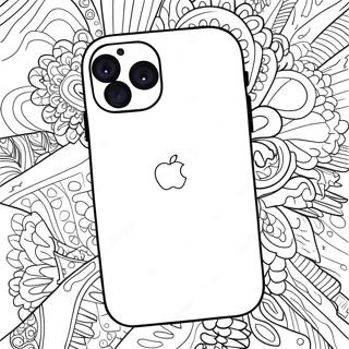 Iphone 14 With Colorful Background Coloring Page 58094-46611