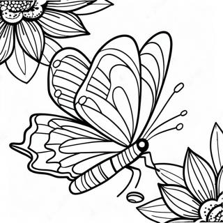 Colorful Monarch Butterfly In Flight Coloring Page 58124-46634