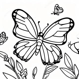 Colorful Monarch Butterfly In Flight Coloring Page 58124-46636