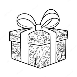 Colorful Gift Box With Ribbon Coloring Page 58134-46648