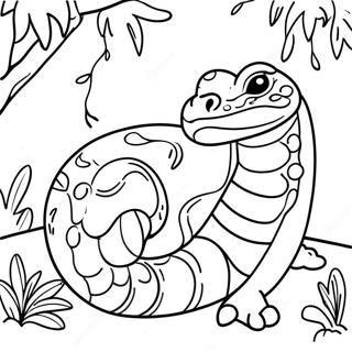 Colorful Boa Constrictor In Jungle Coloring Page 58144-46653