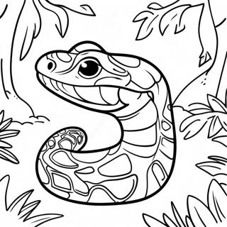 Colorful Boa Constrictor In Jungle Coloring Page 58144-46655