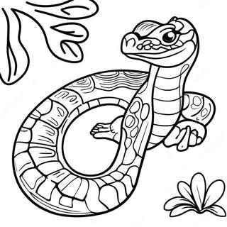 Colorful Boa Constrictor In Jungle Coloring Page 58144-46656