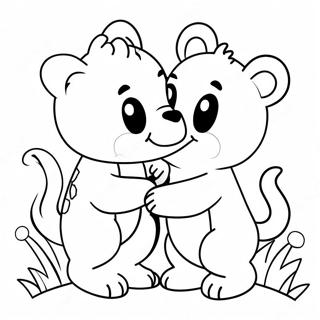 Cute Animal Friends Playing Together Coloring Page 58164-46665