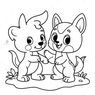 Cute Animal Friends Playing Together Coloring Page 58164-46667