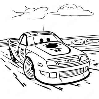 Late Model Dirt Car Racing Scene Coloring Page 58183-46683