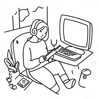 Chill Lofi Aesthetic Coloring Page 58224-46719