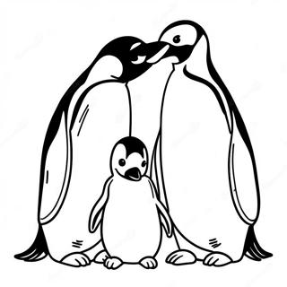 Cute Emperor Penguin Family Coloring Page 58234-46727