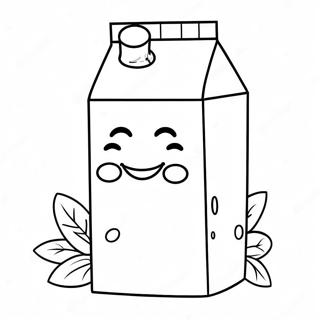 Cute Milk Carton With Smiling Face Coloring Page 58244-46733