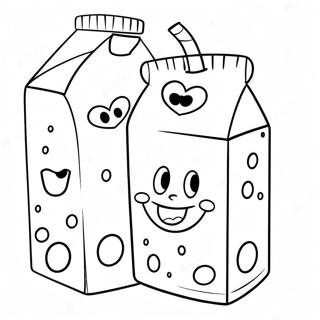 Cute Milk Carton With Smiling Face Coloring Page 58244-46734