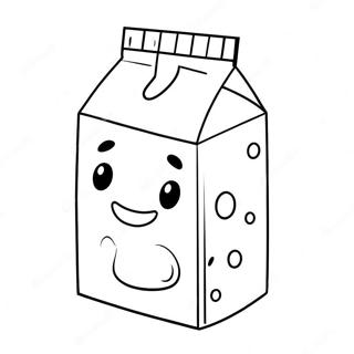 Cute Milk Carton With Smiling Face Coloring Page 58244-46736