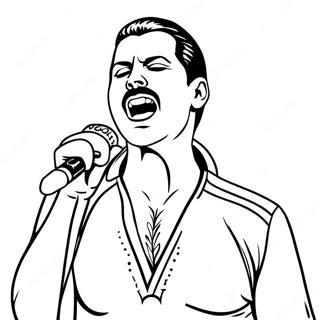 Freddie Mercury Singing Coloring Page 58274-46756