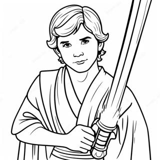 Young Luke With Lightsaber Coloring Page 58284-46766