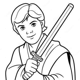 Young Luke With Lightsaber Coloring Page 58284-46767