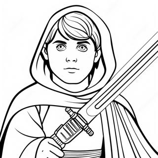 Young Luke With Lightsaber Coloring Page 58284-46768