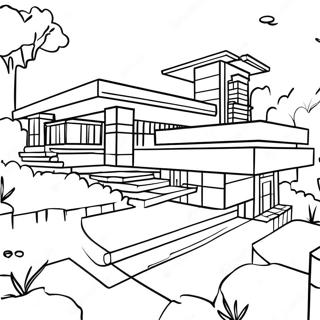 Frank Lloyd Wright Architectural Design Coloring Page 58323-46790