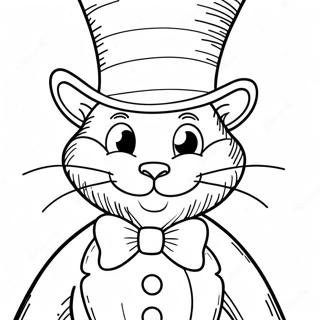 Whimsical Cat In The Hat Coloring Page 58334-46806