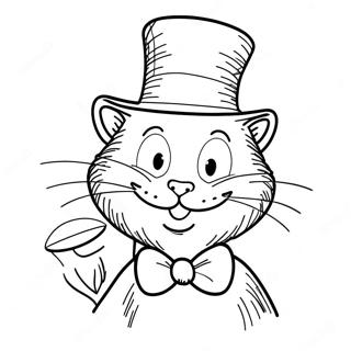 Whimsical Cat In The Hat Coloring Page 58334-46808