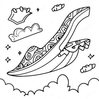 Colorful Boomerang Flying Through The Sky Coloring Page 58374-46841