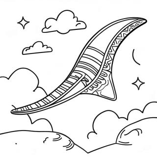 Colorful Boomerang Flying Through The Sky Coloring Page 58374-46843