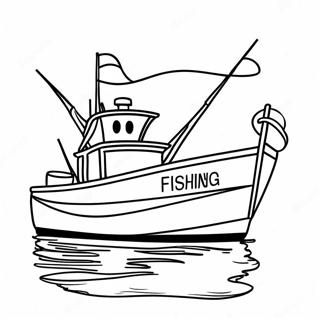 Fishing Boat On A Calm Sea Coloring Page 58383-46837