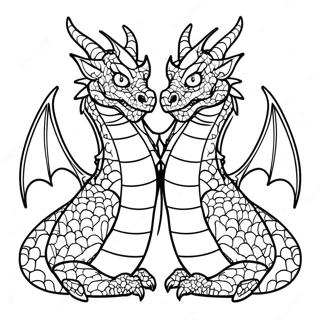 Two Headed Dragon Coloring Page 58393-46850