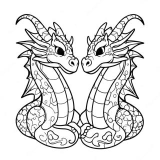 Two Headed Dragon Coloring Page 58393-46851